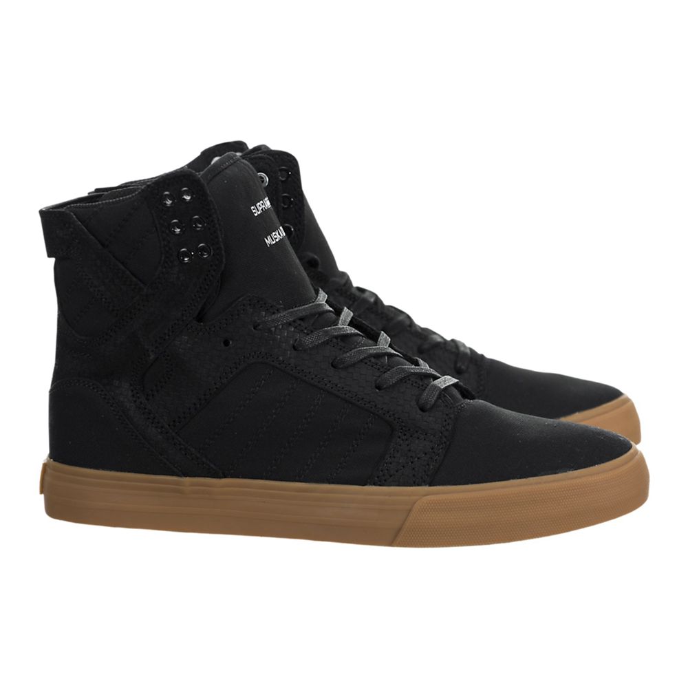 Baskets Montantes Supra SkyTop Noir Black/Gum Homme | RTT-10669238